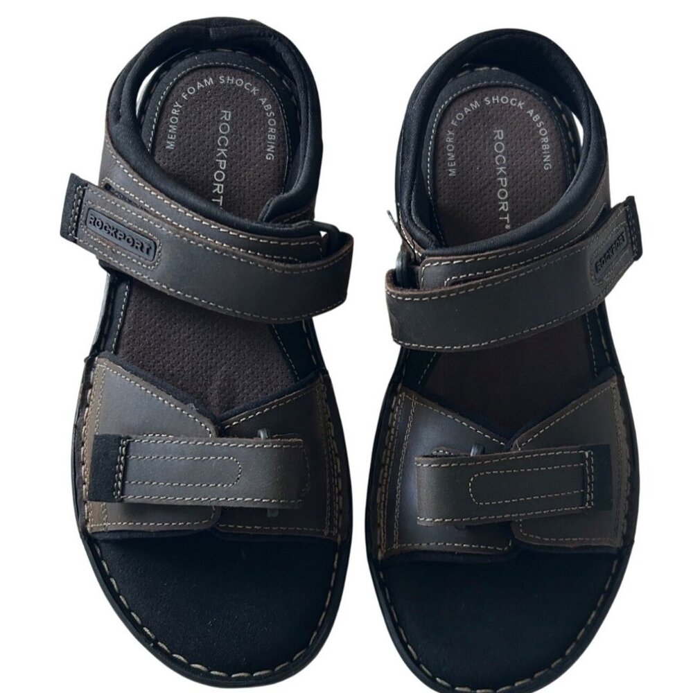 Rockport Darwyn Leather Sandals Men’s 6 / Women’s 8 Brown New In Box